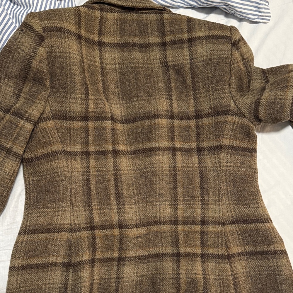 Vintage Ralph Lauren Signature blazer Brown Plaid   size 8 women’s 100%wool - Picture 13 of 14